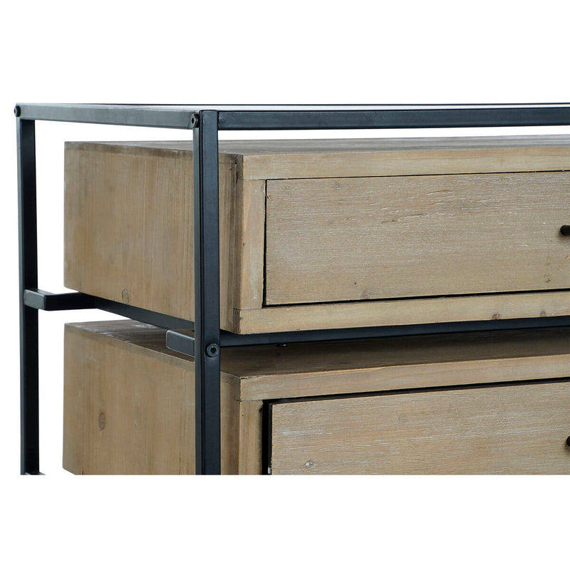 Chest of drawers DKD Home Decor Black Natural Metal MDF Wood Modern 100 x 45 x 82 cm