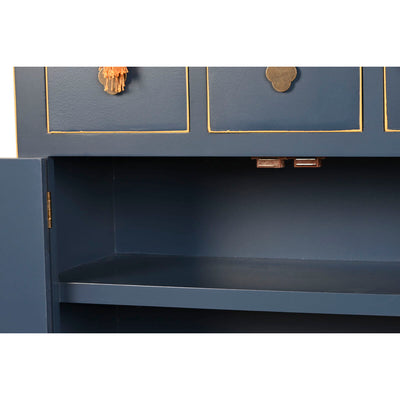 Chest of drawers DKD Home Decor Blue Golden Fir MDF Wood Oriental 63 x 27 x 101 cm