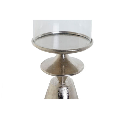 Candleholder DKD Home Decor Silver Aluminium Crystal 21 x 21 x 66 cm