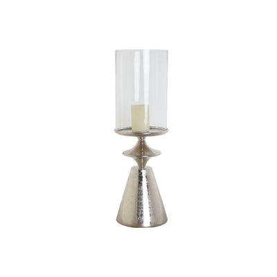 Candleholder DKD Home Decor Silver Aluminium Crystal 21 x 21 x 66 cm