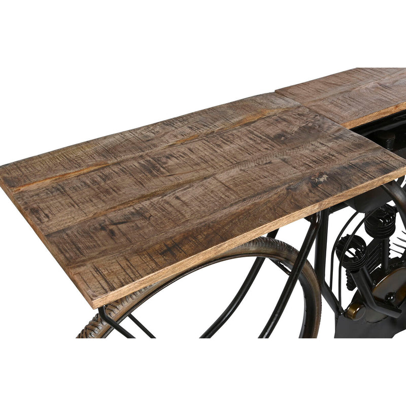 Side table DKD Home Decor Motorbike Black Natural Wood Metal 180 x 35 x 86 cm