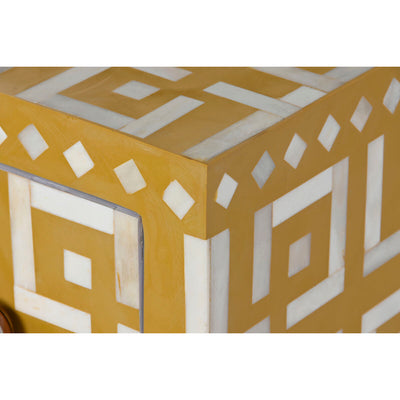 Chest of drawers DKD Home Decor Yellow White Bone 100 x 40 x 75 cm