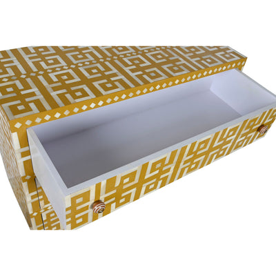 Chest of drawers DKD Home Decor Yellow White Bone 100 x 40 x 75 cm