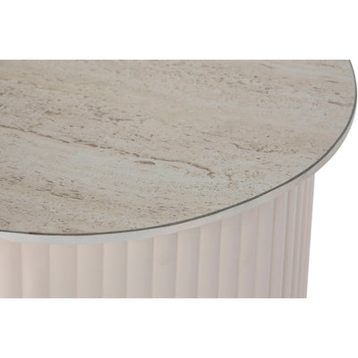 Side table Home ESPRIT White Beige Light brown Metal Ceramic 70 x 46 x 38 cm