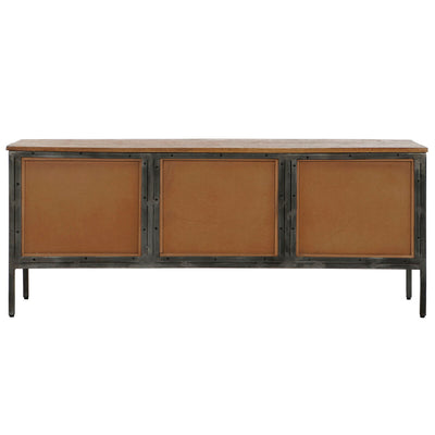 TV furniture Home ESPRIT Natural Dark grey Wood Metal 137 x 40 x 55 cm