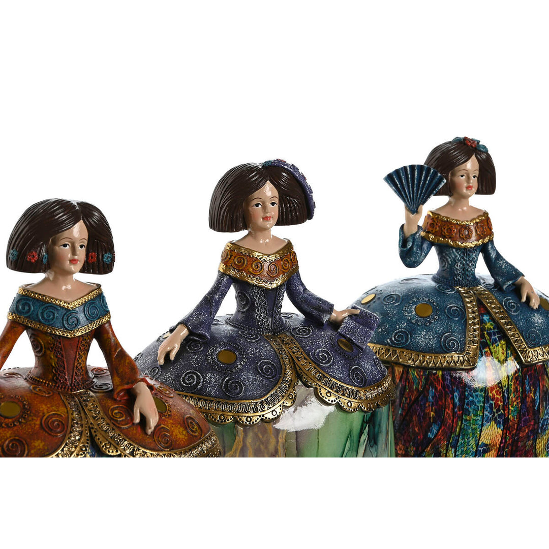Decorative Figure Home ESPRIT Multicolour Romantic 21,5 x 15,5 x 25,5 cm (3 Units)
