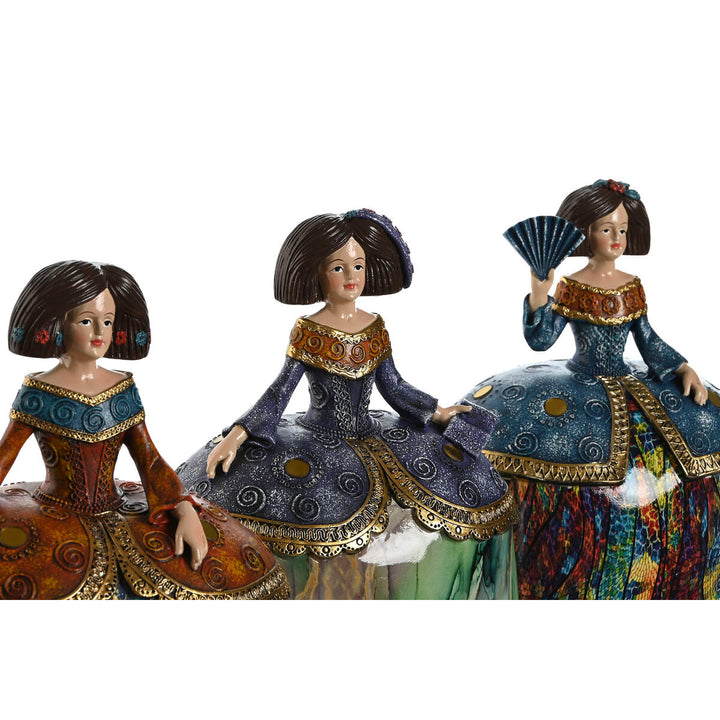 Decorative Figure Home ESPRIT Multicolour Romantic 21,5 x 15,5 x 25,5 cm (3 Units)