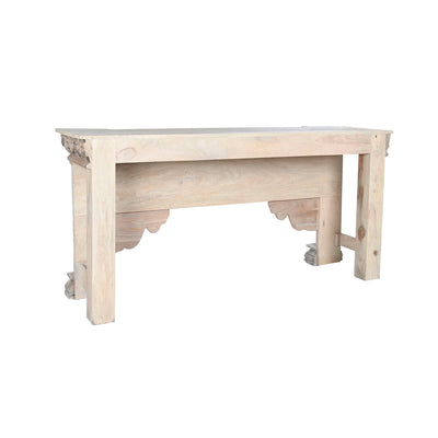 Table d'appoint Home ESPRIT Blanc Bois de manguier 182 x 54 x 91 cm