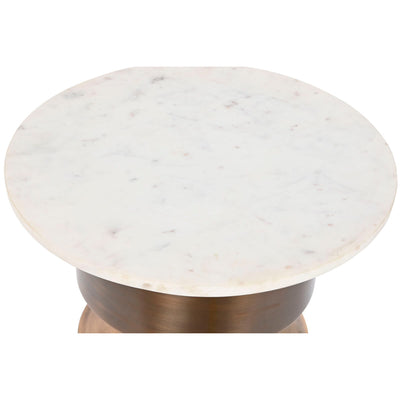 Petite Table d'Appoint Home ESPRIT Blanc Doré Marbre Fer 46 x 46 x 54 cm