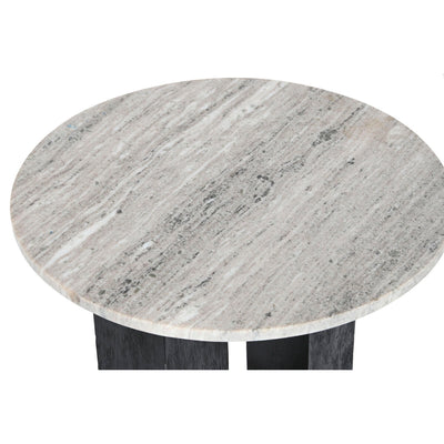 Small Side Table Home ESPRIT White Black Marble Mango wood 41 x 41 x 51 cm