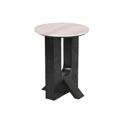 Petite Table d'Appoint Home ESPRIT Blanc Noir Marbre Bois de manguier 41 x 41 x 51 cm