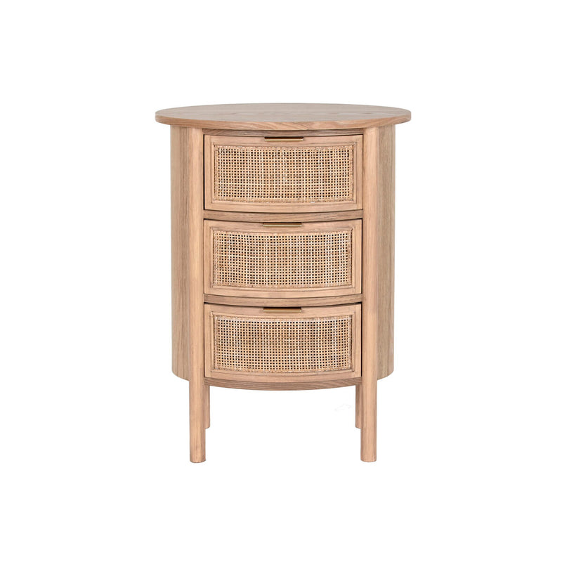 Nightstand Home ESPRIT Natural Natural rubber 48 x 35 x 66 cm