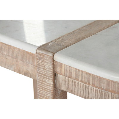 Console Home ESPRIT White Marble Mango wood 140 x 40 x 80 cm