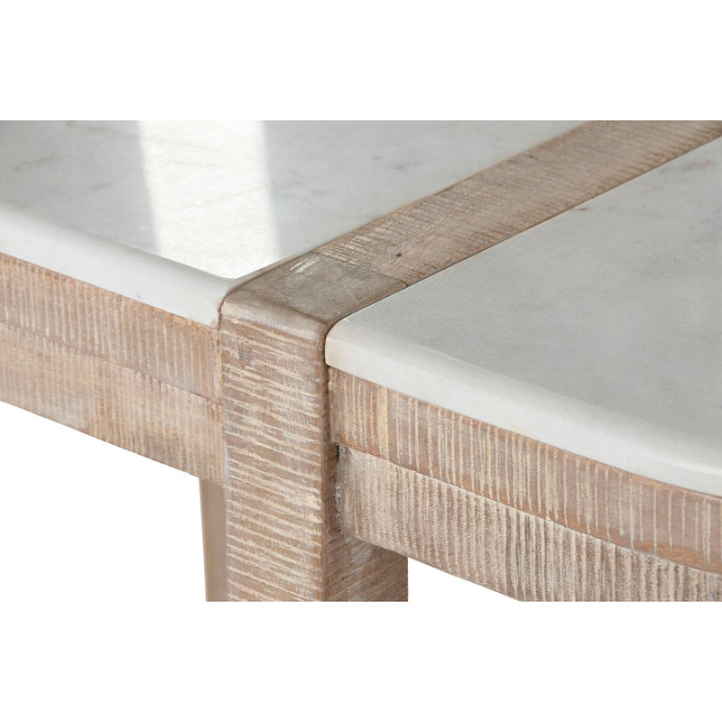 Console Home ESPRIT White Marble Mango wood 140 x 40 x 80 cm