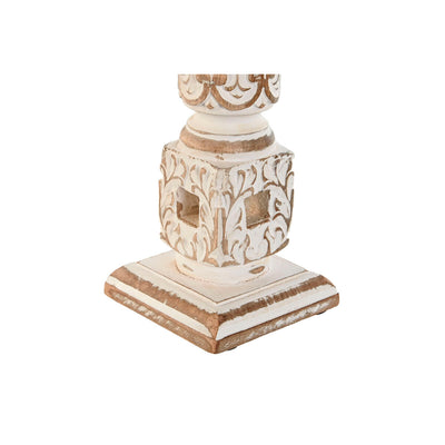 Candleholder Home ESPRIT White Natural Metal Mango wood 13 x 13 x 33 cm