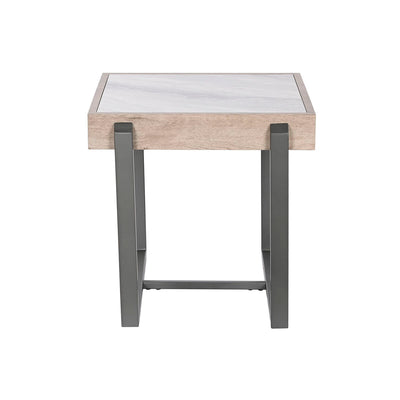 Side table Home ESPRIT White Grey Natural Metal 50 x 50 x 50 cm