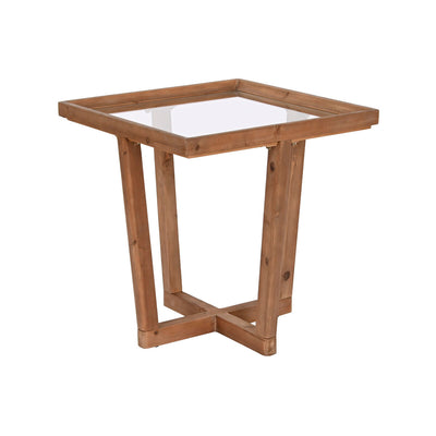 Table d'appoint Home ESPRIT Marron Verre Sapin 58 x 58 x 60 cm