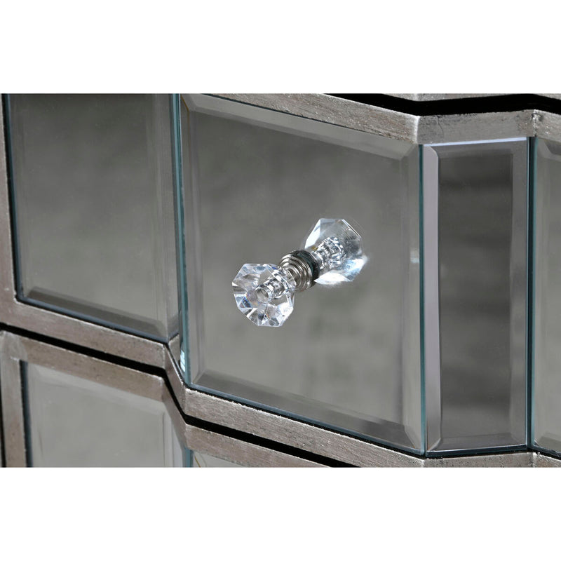 Chiffonier Home ESPRIT Silver Mirror MDF Wood 47,5 x 35,5 x 113,5 cm
