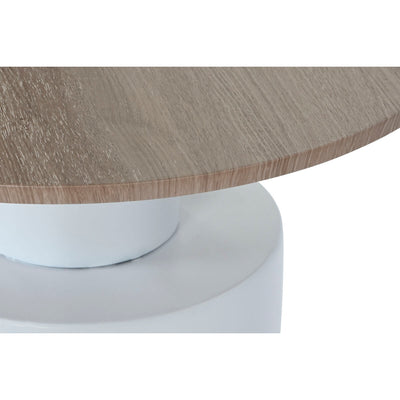 Mesa de apoio Home ESPRIT Branco Natural Metal Madeira MDF 55 x 55 x 52,5 cm