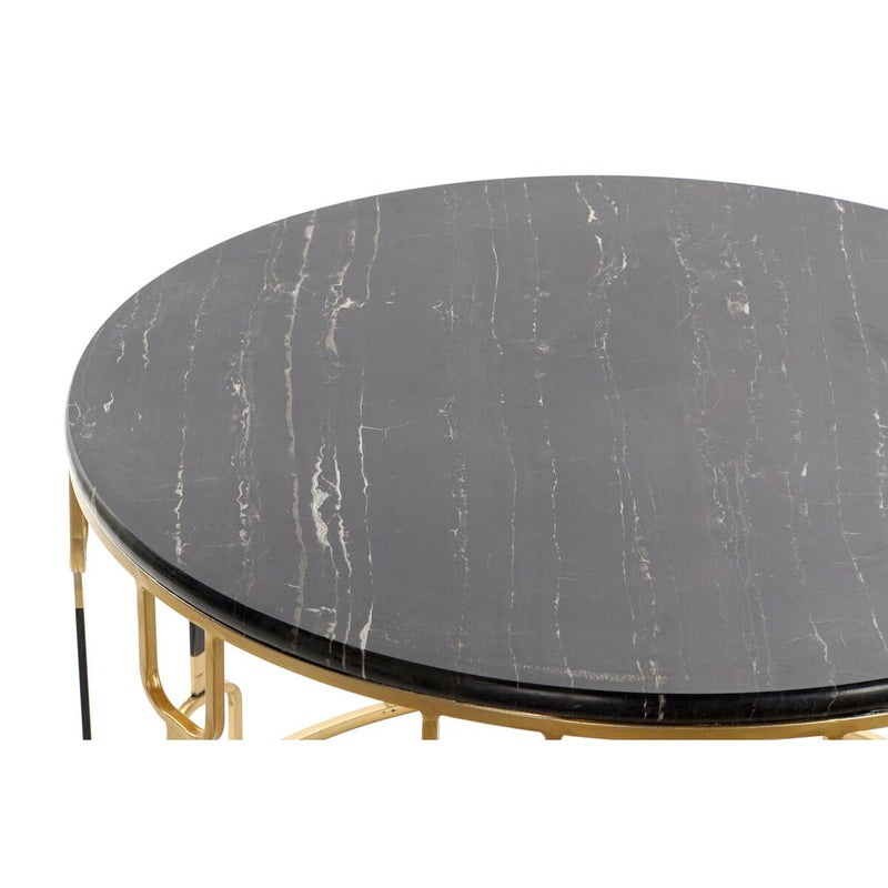 Set of 2 tables Home ESPRIT Black Golden Metal Marble 67 x 67 x 42 cm
