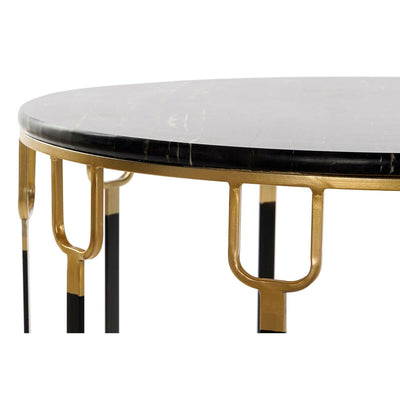 Jeu de 2 tables Home ESPRIT Noir Doré Métal Marbre 67 x 67 x 42 cm