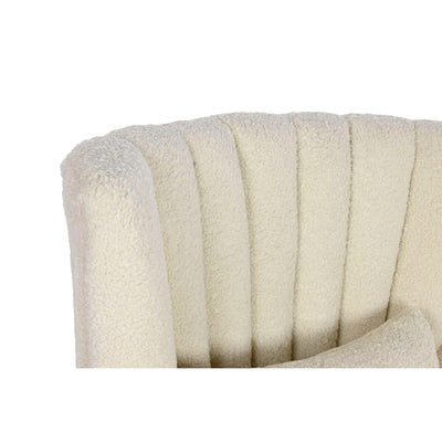 Poltrona Home ESPRIT Branco Natural Madeira da borracha 73 X 65 X 87 cm