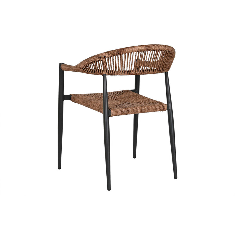 Chair Home ESPRIT Brown Black Aluminium Rattan 56 x 60 x 78 cm