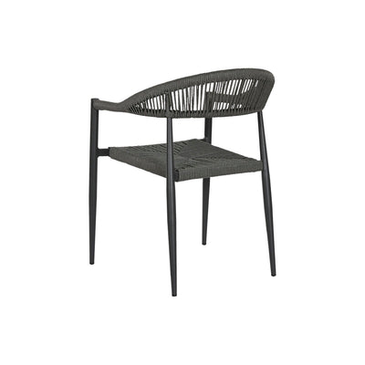 Chaise de jardin Home ESPRIT Noir Gris foncé Aluminium Rotin 56 x 60 x 78 cm