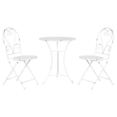 Table set with 2 chairs Home ESPRIT White 60 x 60 x 70 cm