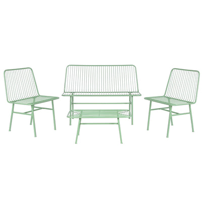 Ensemble Table avec 3 Sièges Home ESPRIT Menthe Métal 115 x 53 x 83 cm