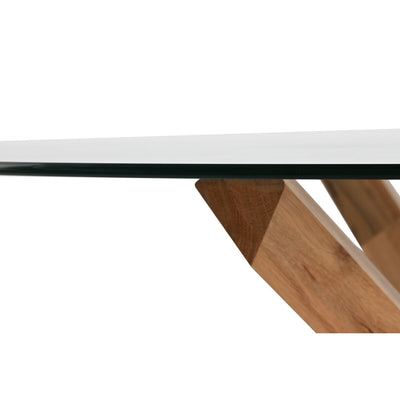 Petite Table d'Appoint Home ESPRIT Verre trempé bois de chêne 60 x 60 x 42 cm