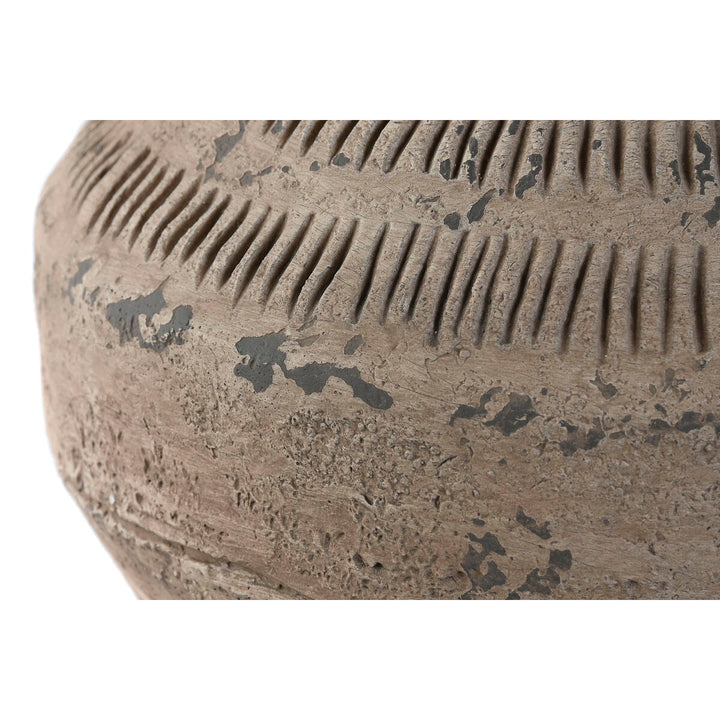 Vase Home ESPRIT Black Beige Metal Magnesium 28 x 28 x 47 cm