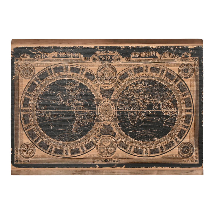 Wall Decoration Home ESPRIT Black Natural World Map 149 x 2 x 105 cm