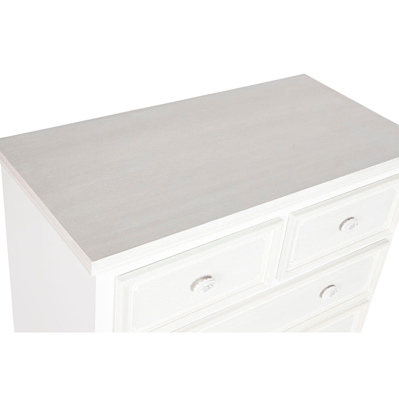 Chest of drawers Home ESPRIT White Beige Wood MDF Wood Romantic 80 x 42 x 105 cm