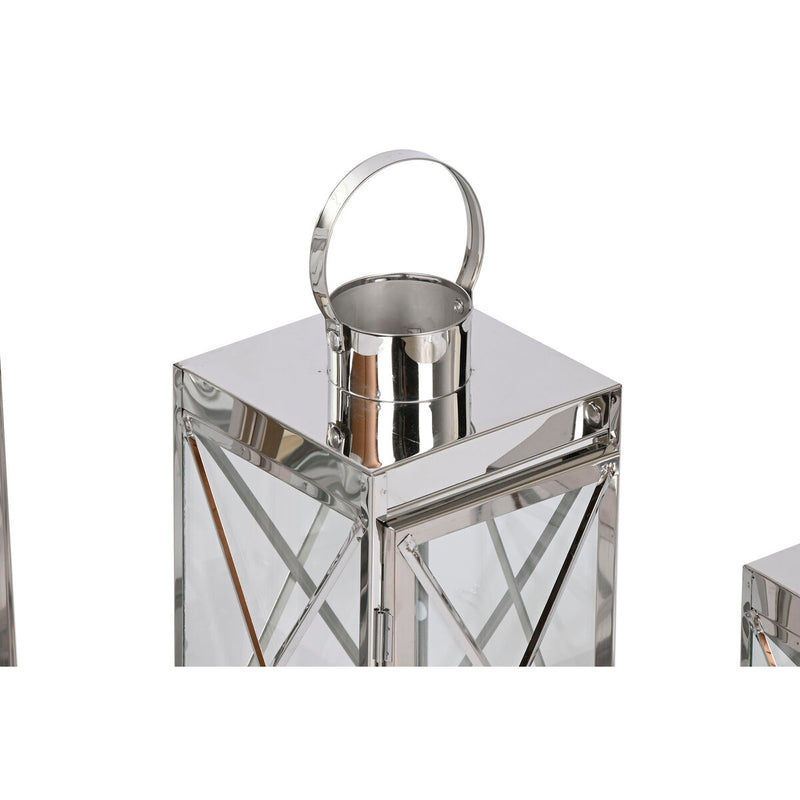 Lantern Home ESPRIT Silver Crystal Steel Chromed 22 x 20 x 50 cm (4 Pieces)