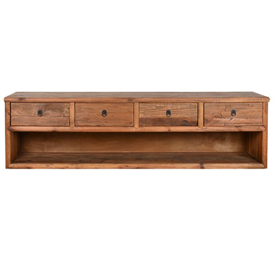 TV furniture Home ESPRIT Brown Pinewood Recycled Wood 200 x 45 x 55 cm