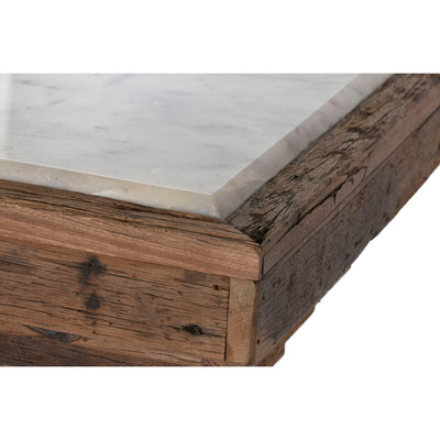 Console Home ESPRIT Yellow White Brown Marble Recycled Wood 138 x 45 x 87 cm