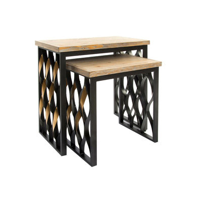 Conjunto de 2 mesas Home ESPRIT Madeira Metal 64 x 34 x 65 cm