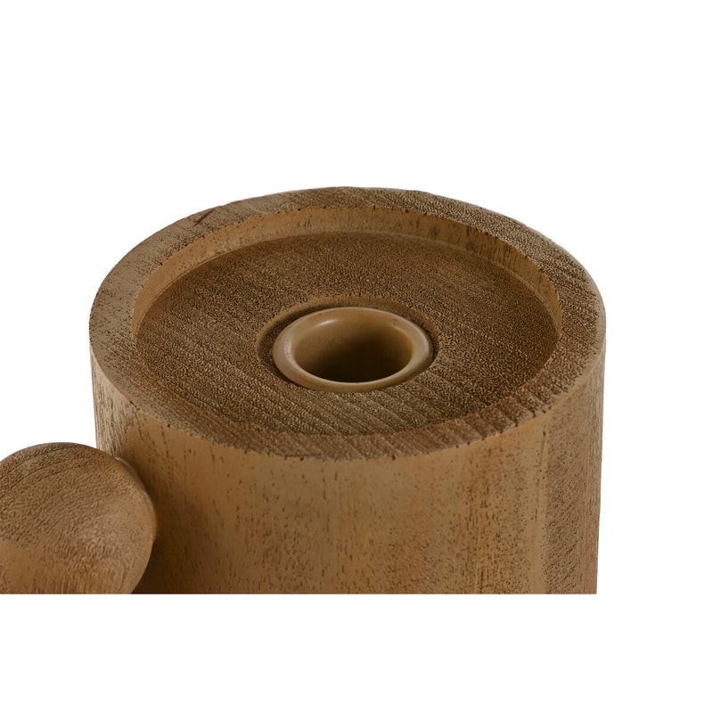 Candle Holder Home ESPRIT Brown Resin Wood 15 x 9,5 x 35 cm