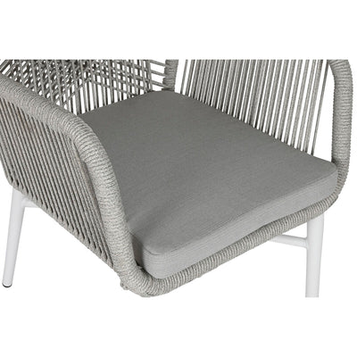 Garden sofa Home ESPRIT White Grey Aluminium synthetic rattan 57 x 63 x 84 cm