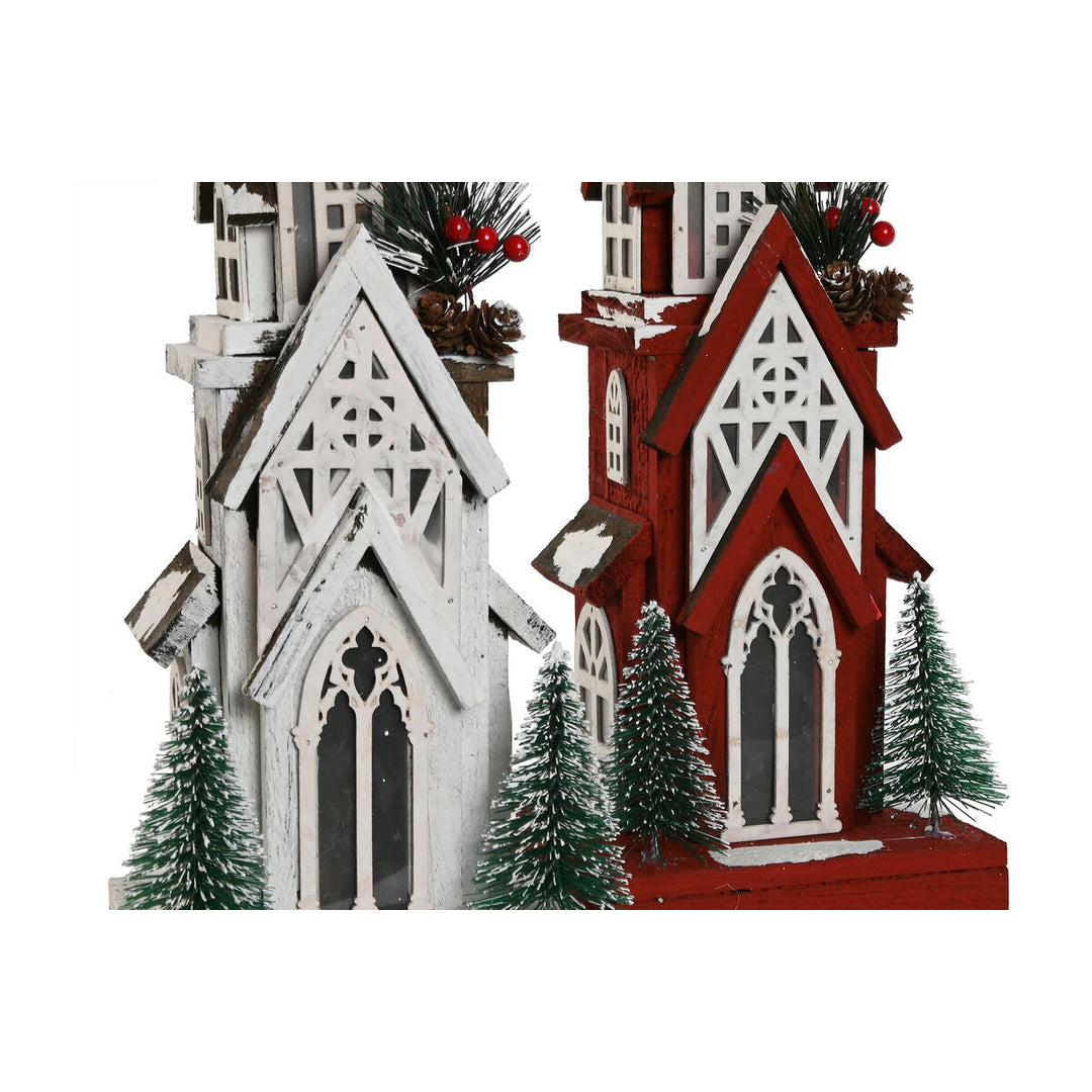 Christmas bauble Home ESPRIT White Red 16 x 14 x 63 cm (2 Units)