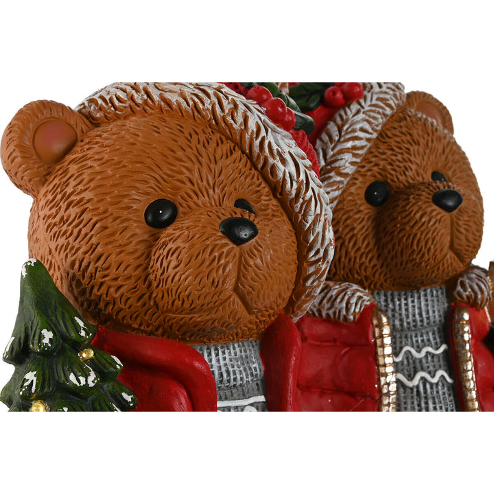 Christmas bauble Home ESPRIT Brown Red Bear (2 Units)