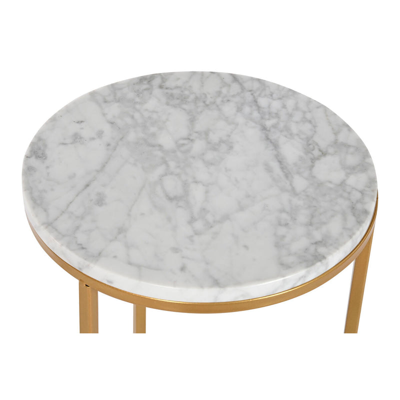 Set of 2 tables Home ESPRIT Golden Metal Marble 40 x 40 x 64 cm