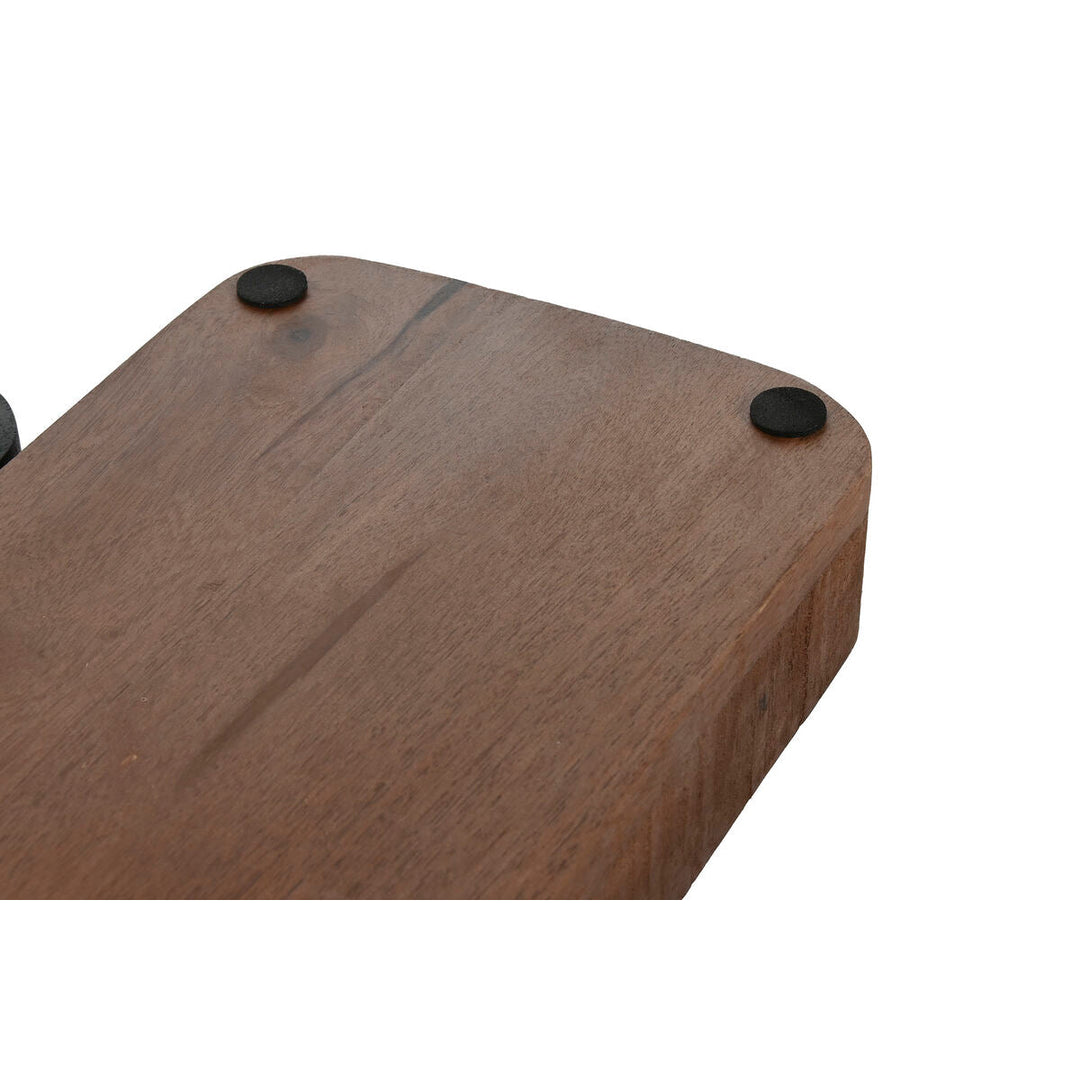 Centerpiece Home ESPRIT Brown Black Light brown Mango wood 46 x 15 x 5 cm (3 Units)