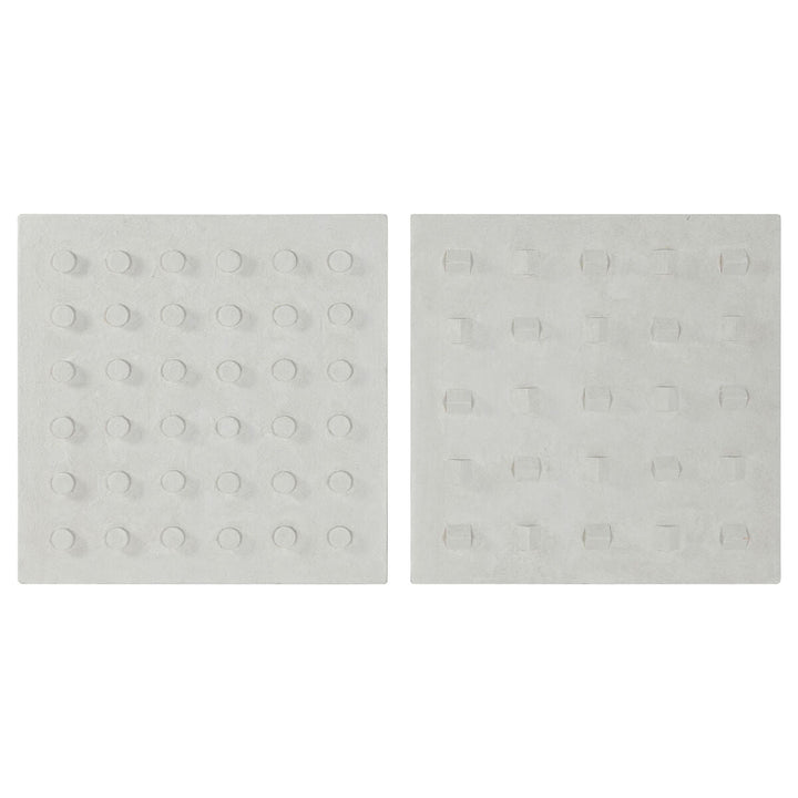 Wall Decoration Home ESPRIT White MDF Wood Modern 80 x 6,5 x 80 cm