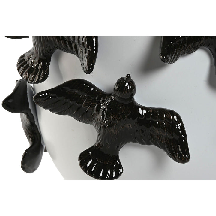 Vase Home ESPRIT White Black Stoneware Modern 29 X 29 X 21,5 cm