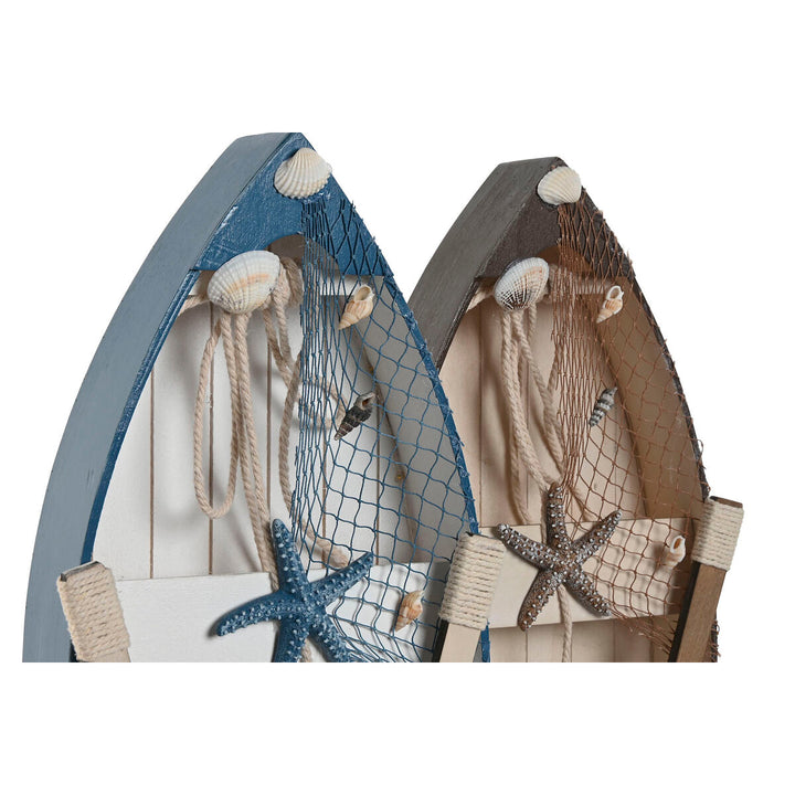 Decorative Figure Home ESPRIT Blue White Brown 20 x 7 x 40 cm (2 Units)