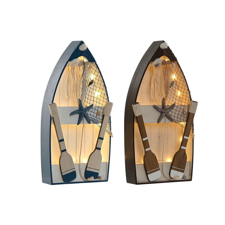 Decorative Figure Home ESPRIT Blue White Brown 20 x 7 x 40 cm (2 Units)