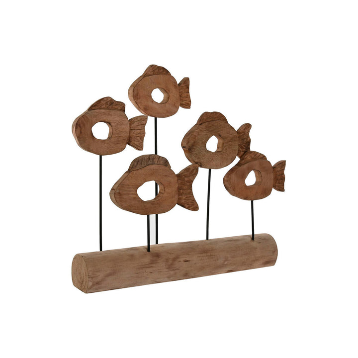 Decorative Figure Home ESPRIT Black Natural Fish 61,5 x 10 x 53,5 cm