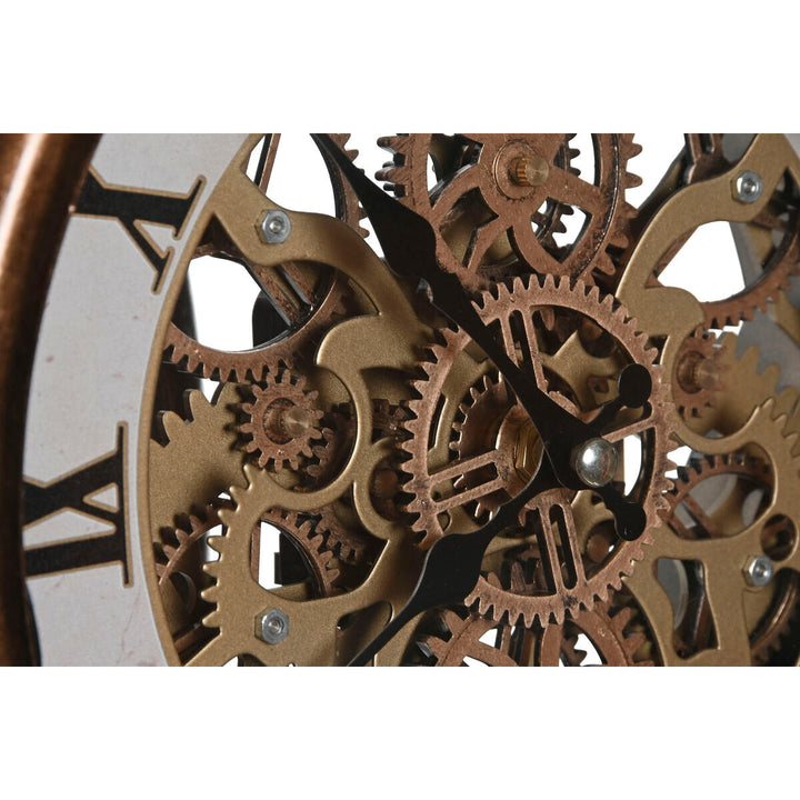 Table clock Home ESPRIT Black Golden Vintage (2 Units)